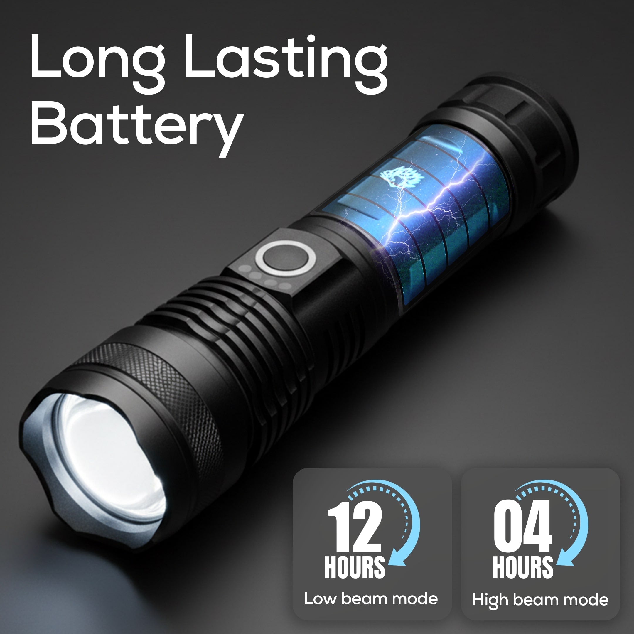 Waterproof Tactical Flashlight 1800 Lumens USB