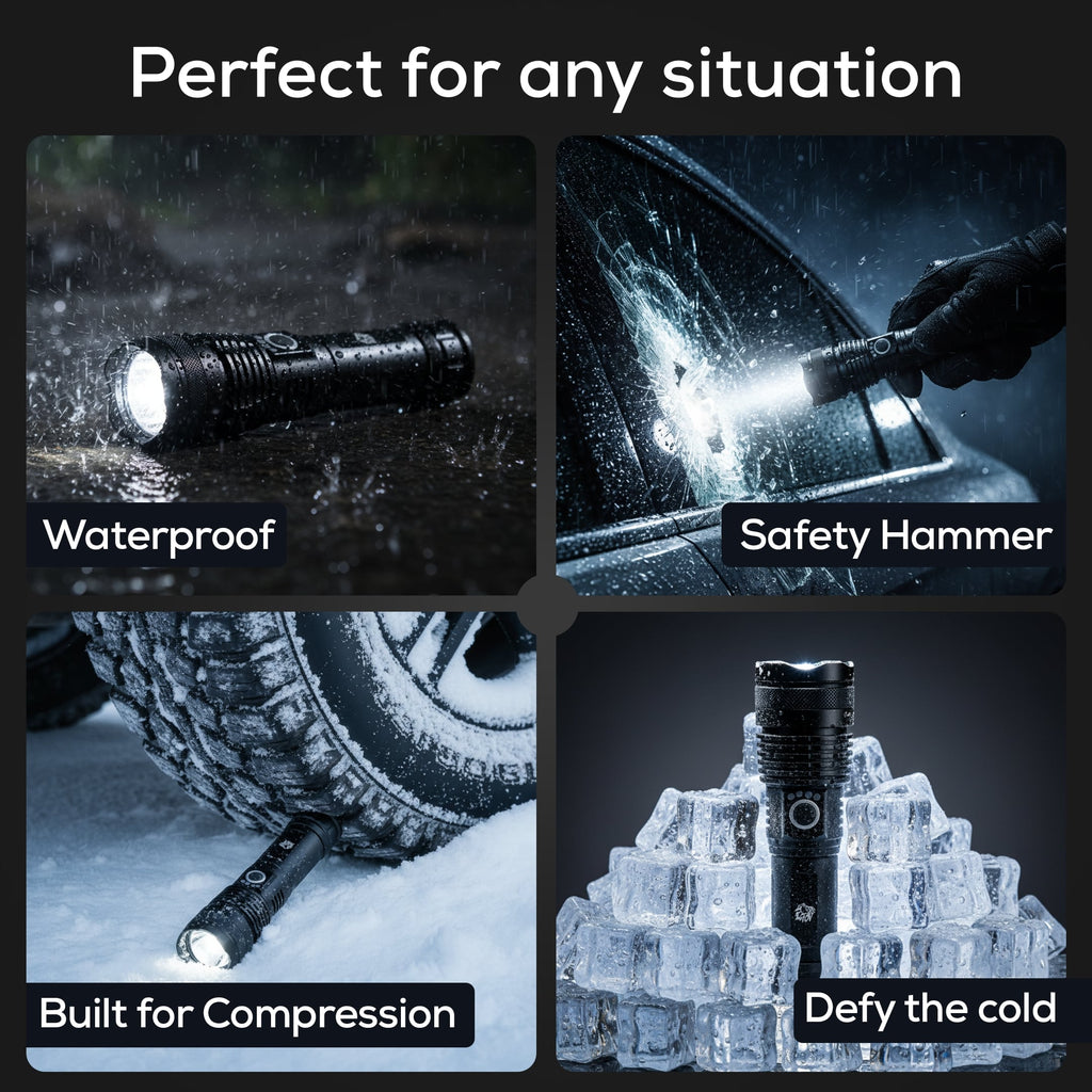 Waterproof Tactical Flashlight 1800 Lumens USB