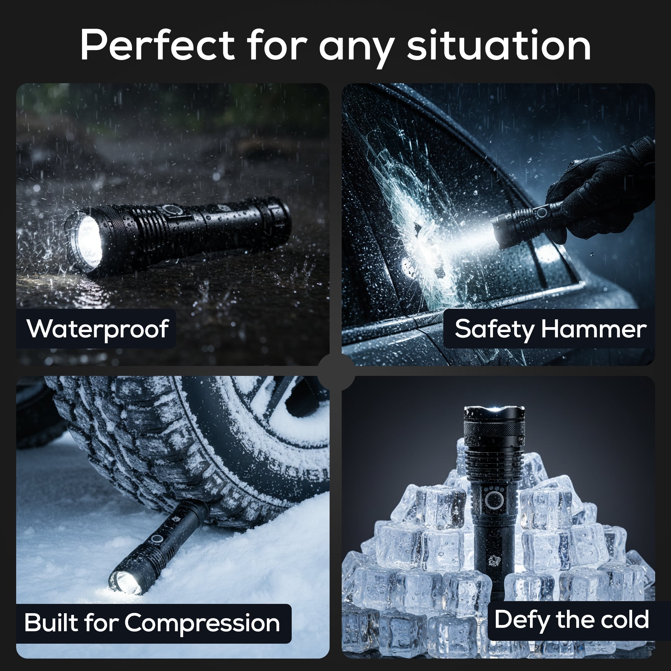 Waterproof Tactical Flashlight 1800 Lumens USB